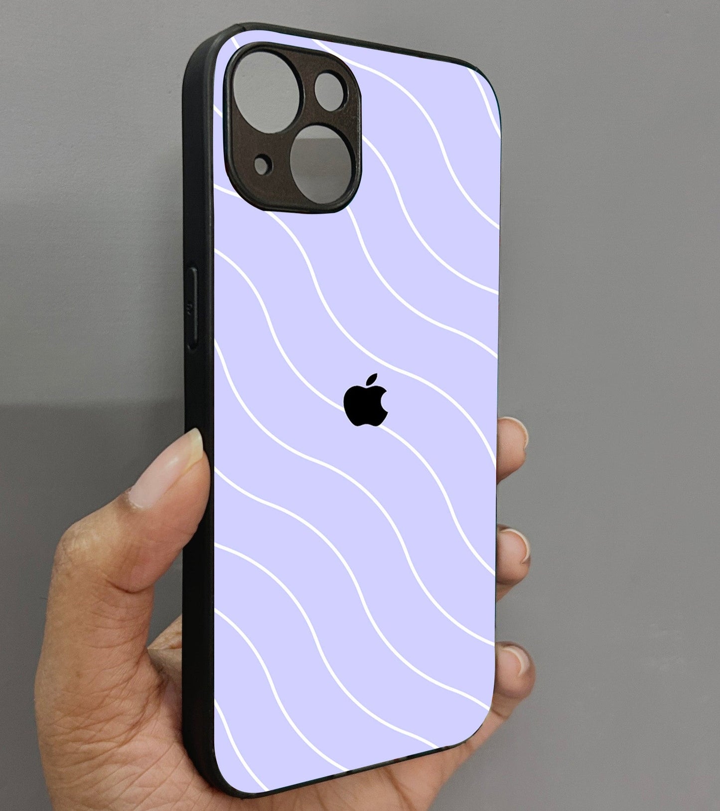 Lavender Curvio Metal Back Case for Apple Iphone 15