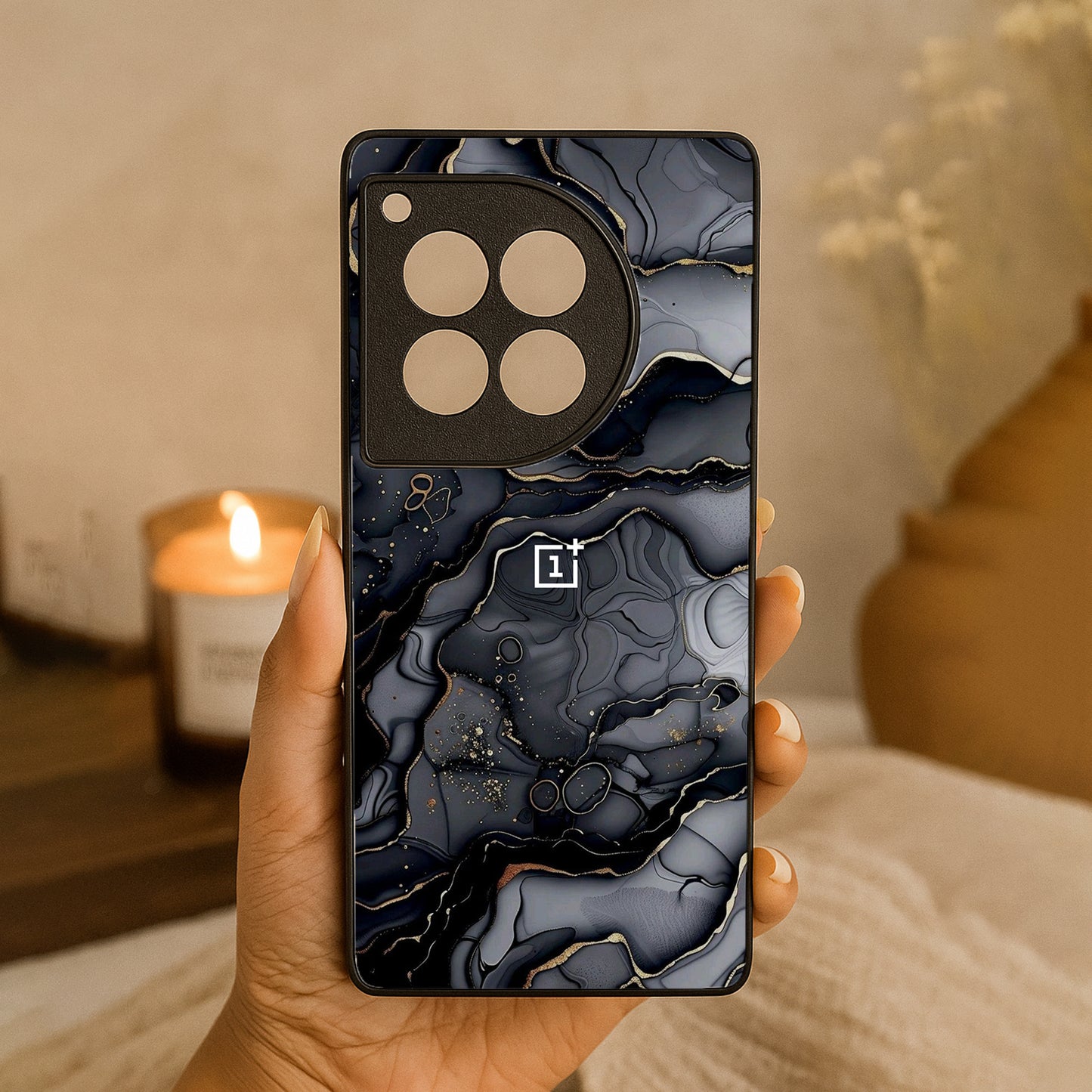 Dark Luxe Metal Back Case for OnePlus 12R