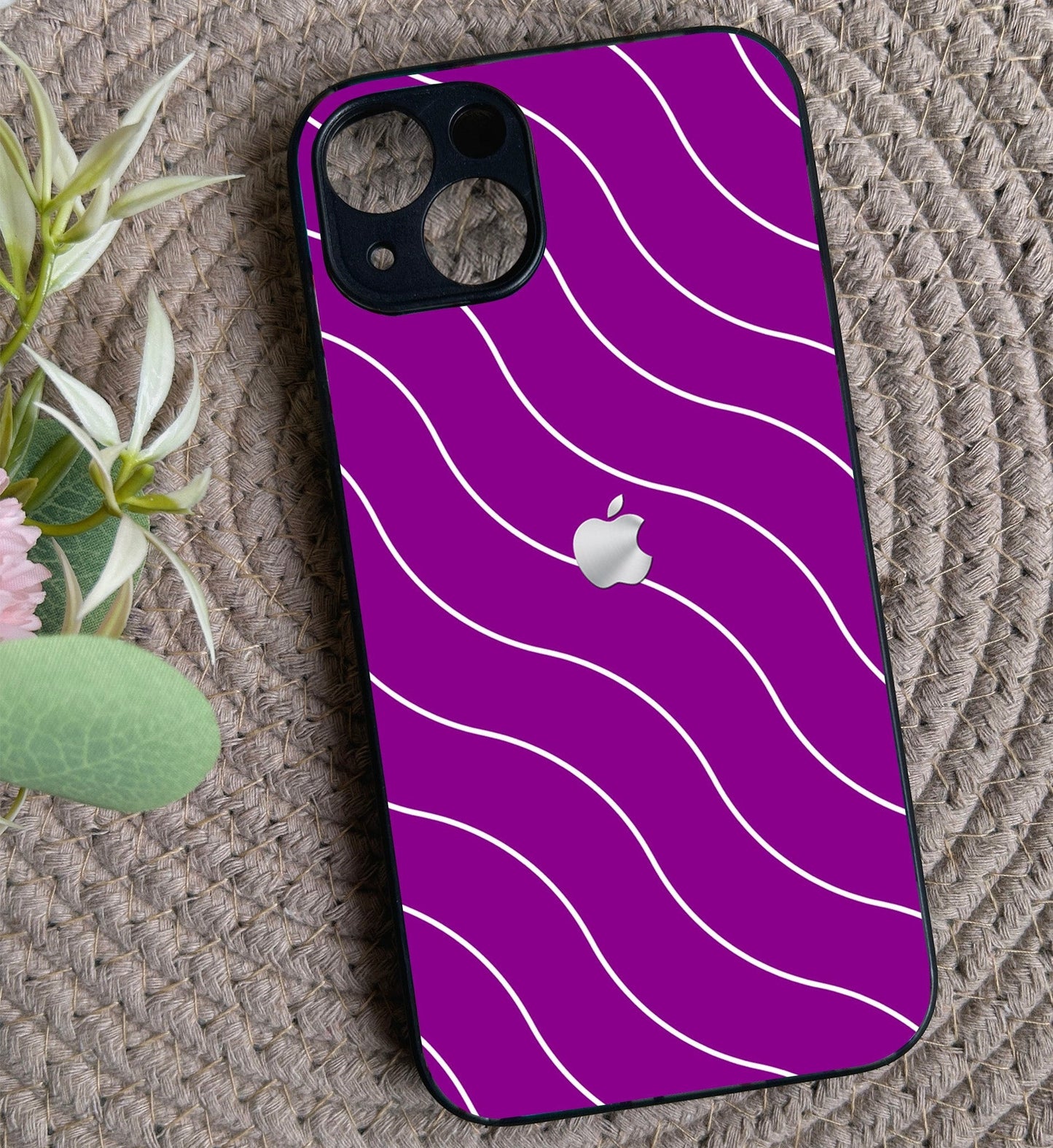 Deep Purple Curvio Metal Back Case for Apple Iphone 15