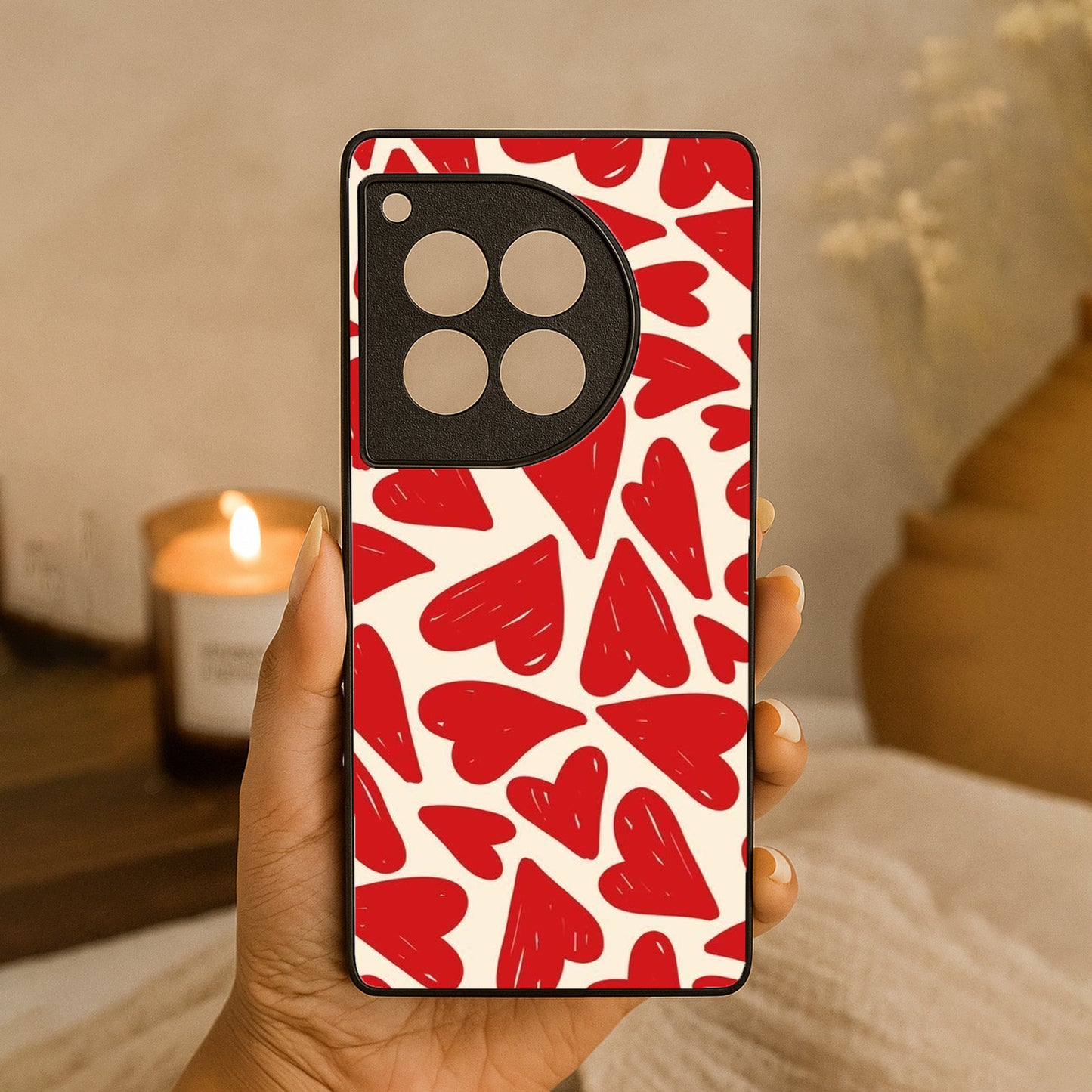 Hearts Rush Metal Back Case for OnePlus 12R