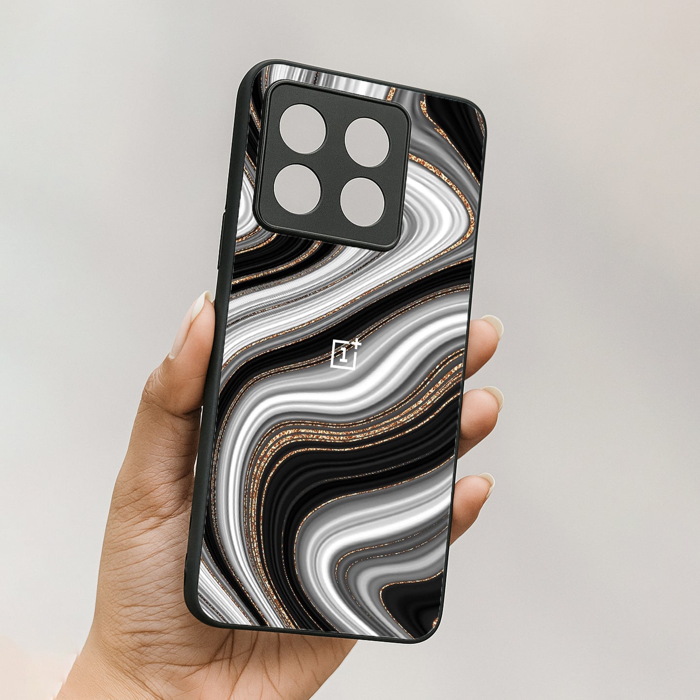 Molten Marble Metal Back Case forOnePlus 10T 5G