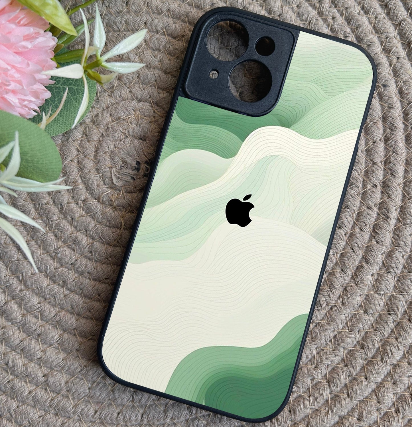 Mint Mist Glossy Metal Back Case for Apple Iphone 15