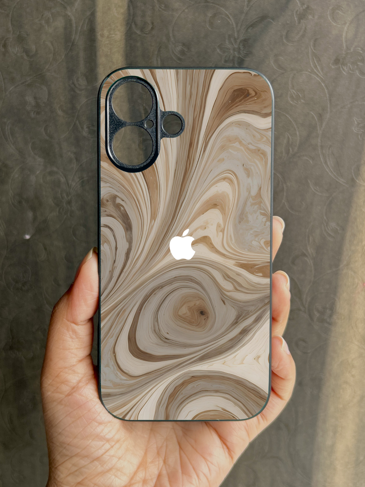 SandStorm Glossy Metal Back Case for Apple Iphone 16