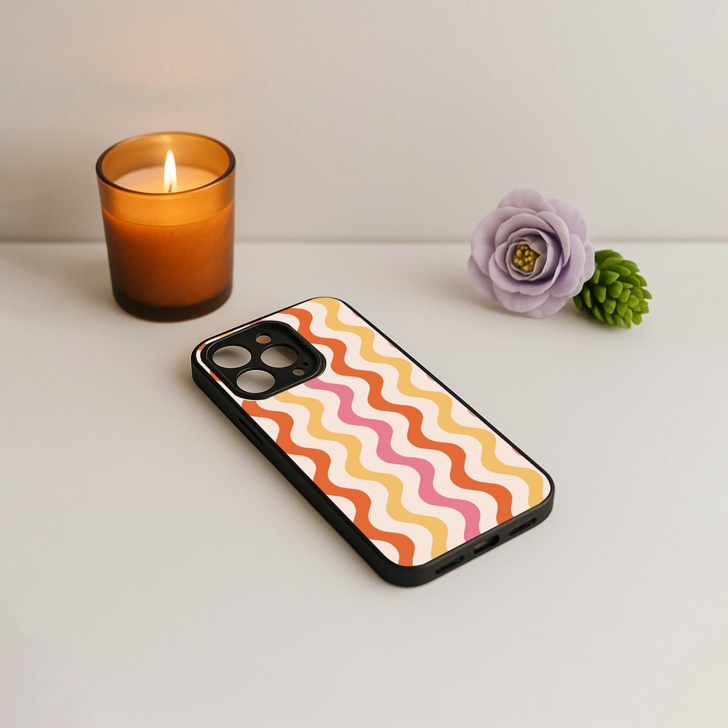 Zig Zag Metal Back Case for Apple Iphone 15 Pro