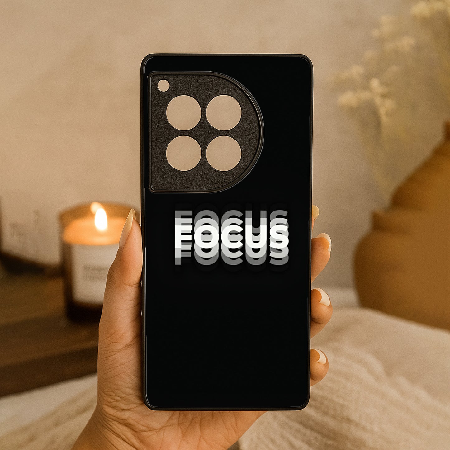 FOCUS' Metal Back Case for OnePlus 12R