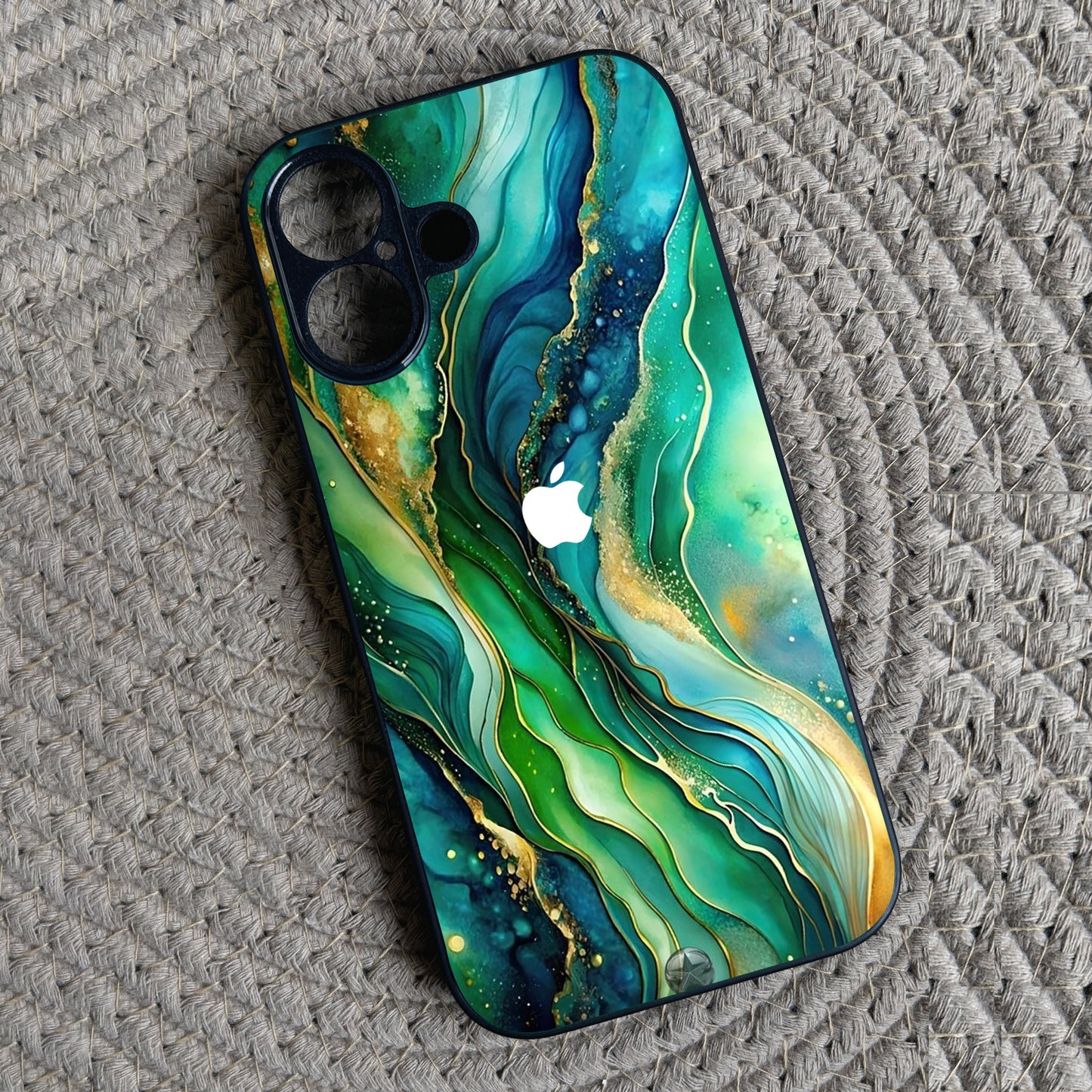 Aqua Jade Metal Back Case for Apple Iphone 16