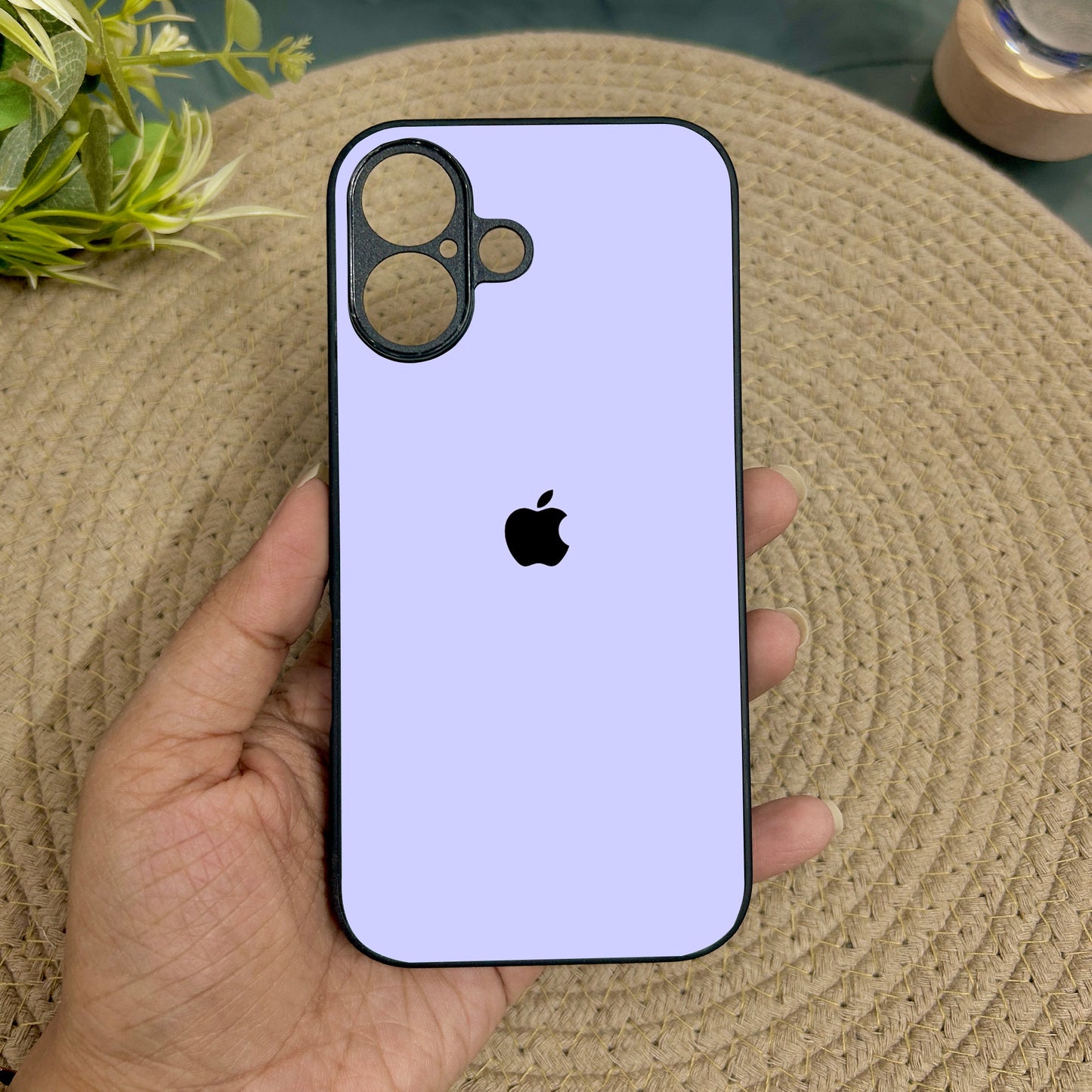 Lavender Metal Back Case for Apple Iphone 16
