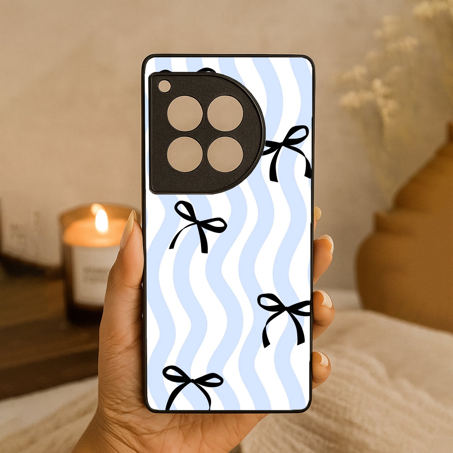 Wave Bow Metal Back Case for OnePlus 12R