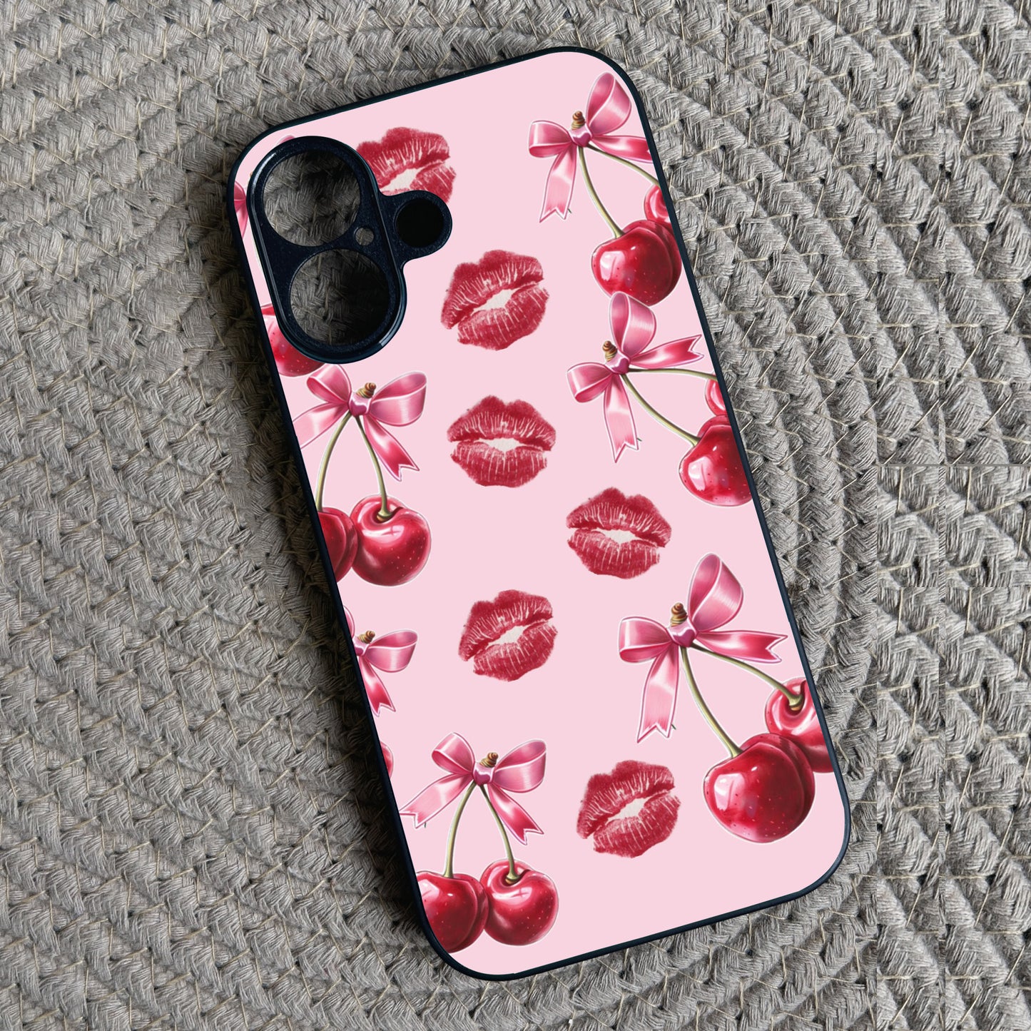 Cherry Lips Metal Back Case for Apple Iphone 16