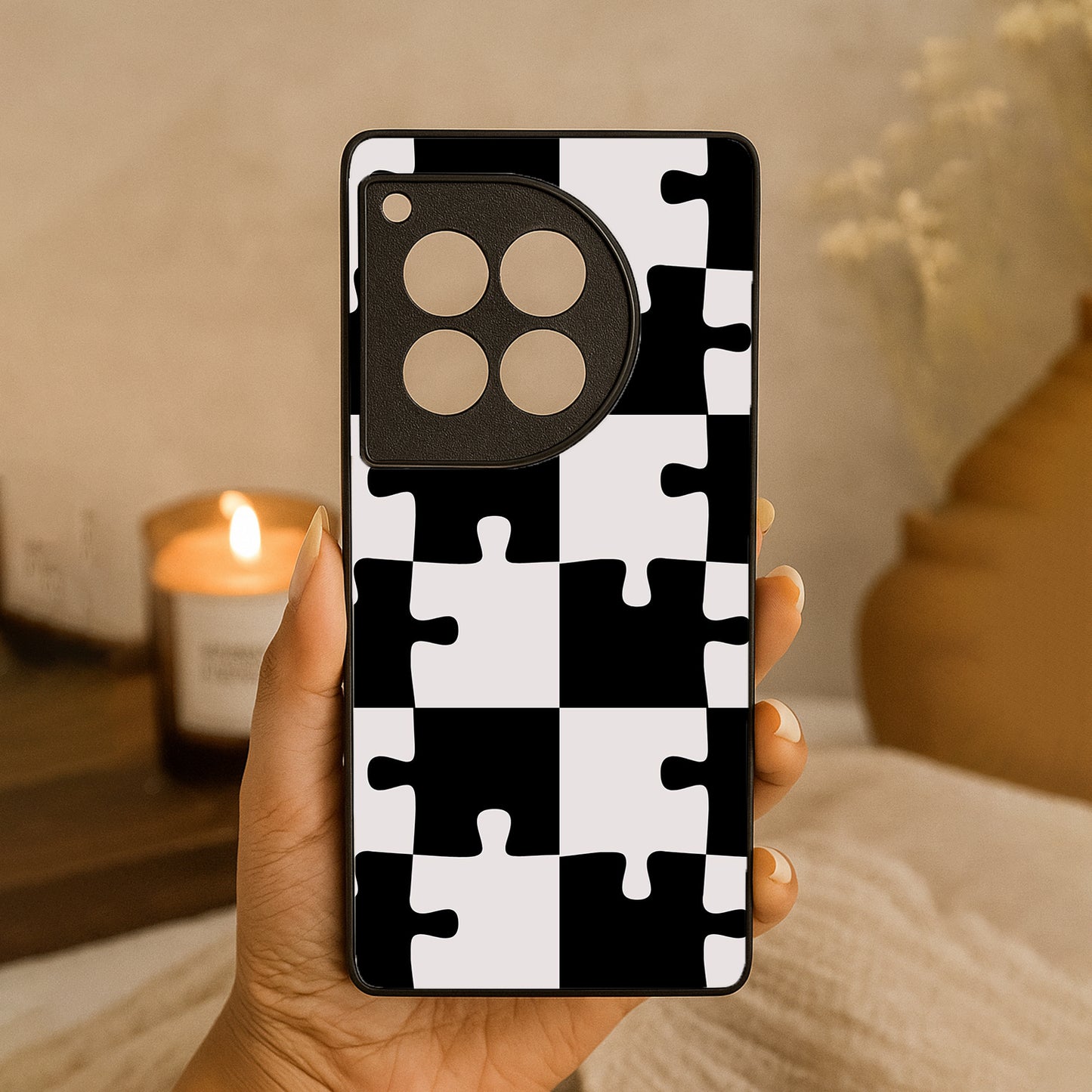 Grid Play Metal Back Case for OnePlus 12R