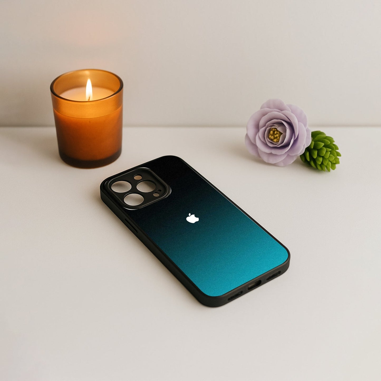 Midnight Teal Metal Back Case for Apple Iphone 12 Pro
