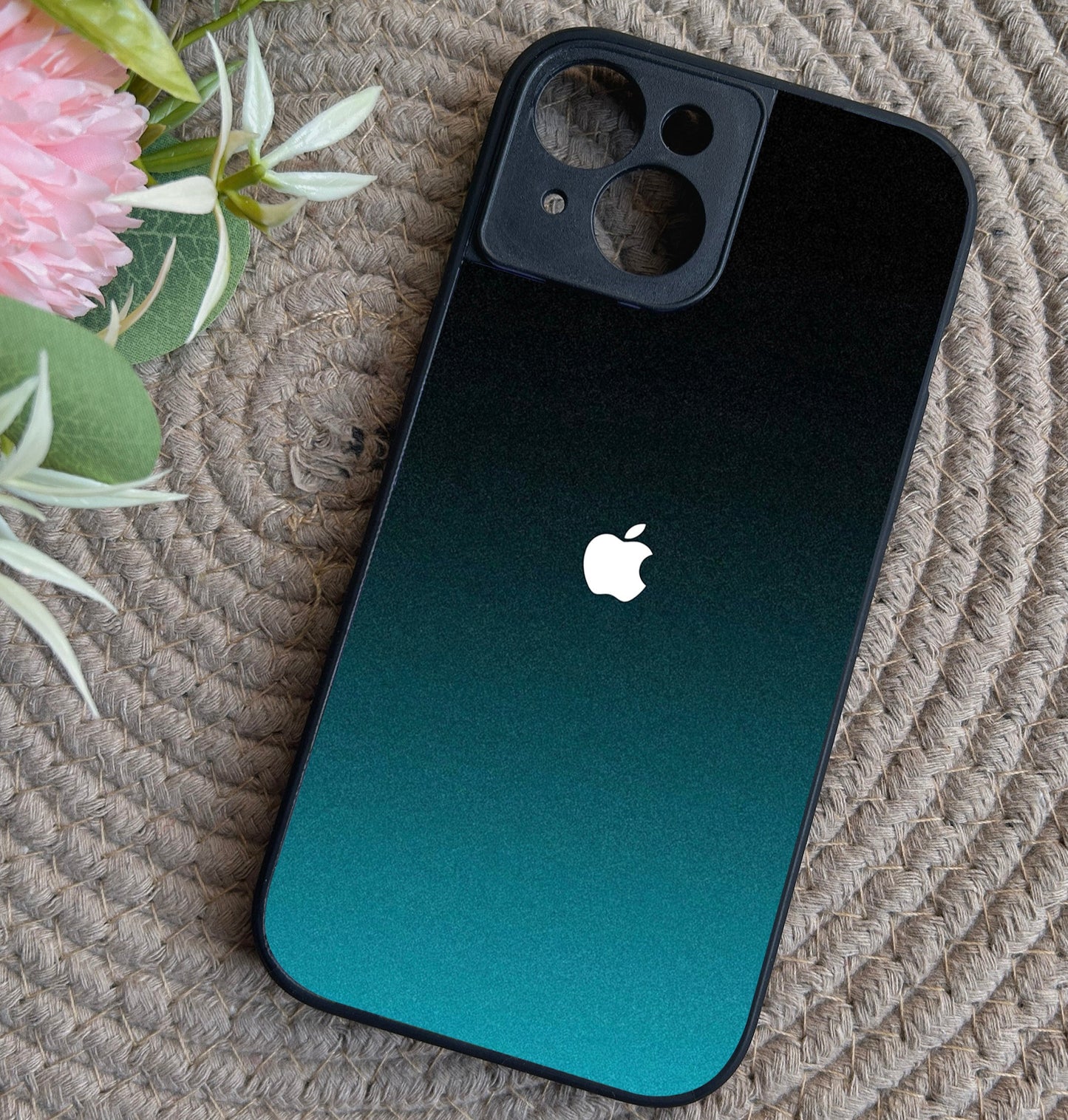 Midnight Teal Glossy Metal Back Case for Apple Iphone 15