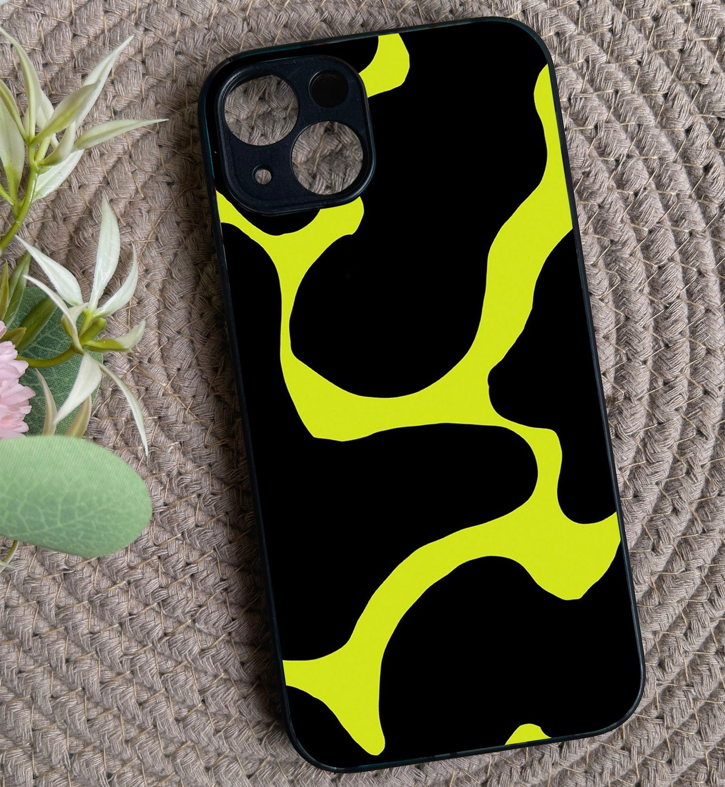 Lime Pulse Glossy Metal Back Case for Apple iPhone
