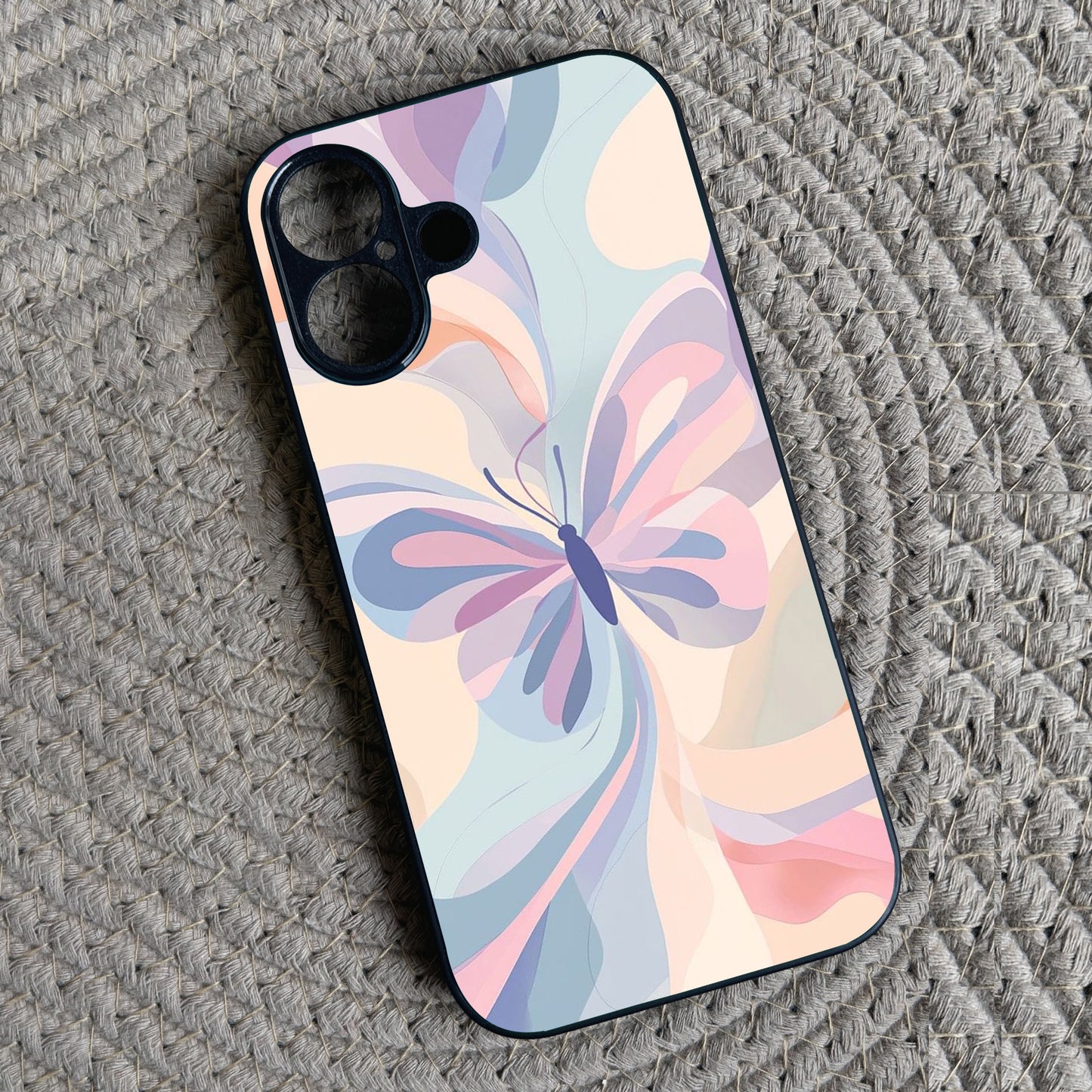 Artistic Butterfly Metal Back Case for Apple Iphone 16