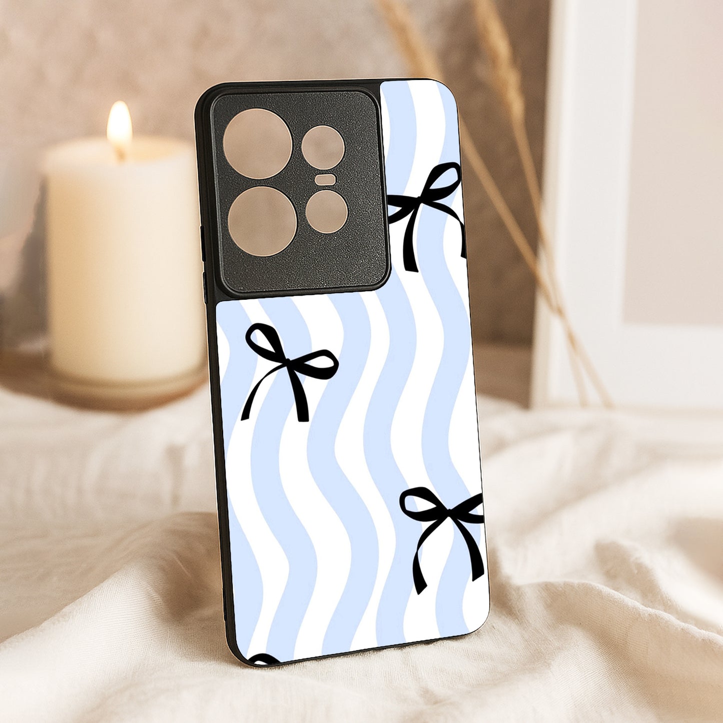 Wave Bow Metal Back Case for Moto Edge 50 pro