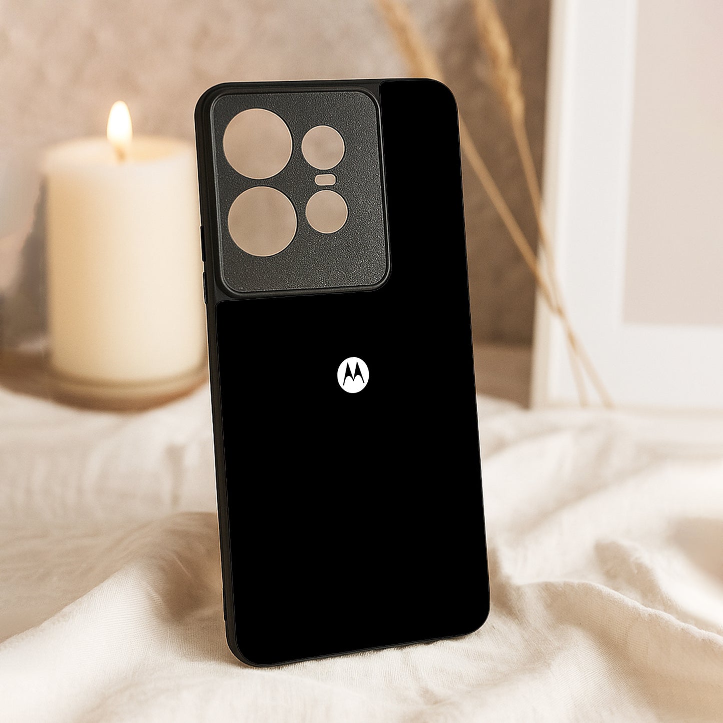 Black Metal Back Case for Moto Edge 50 pro