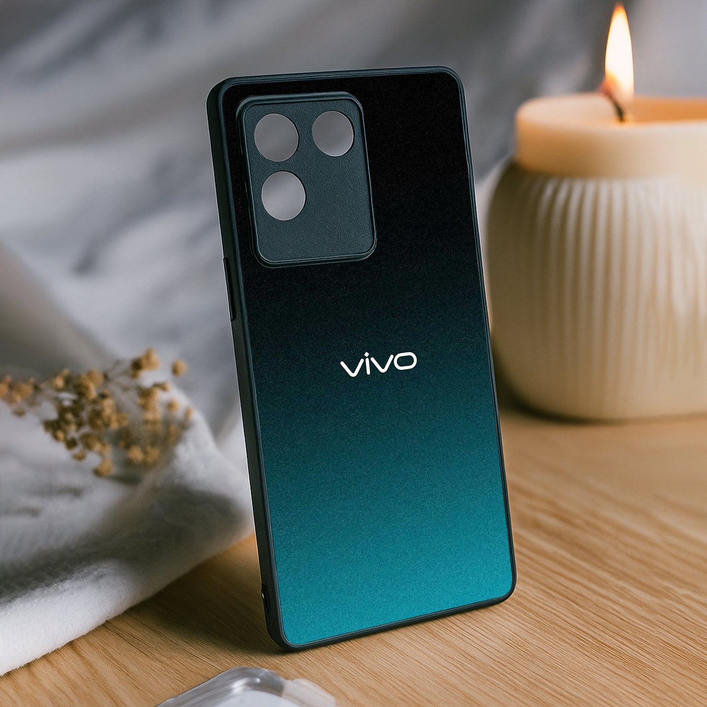 Midnight Teal Metal Back Case for Vivo t2 pro