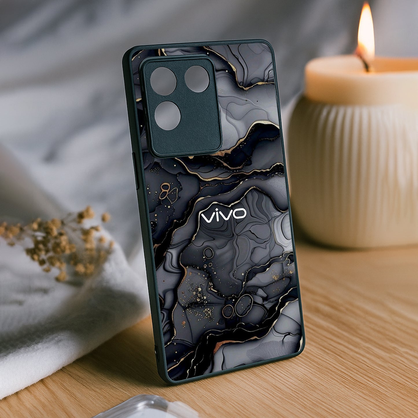 Dark Luxe Metal Back Case for Vivo t2 pro