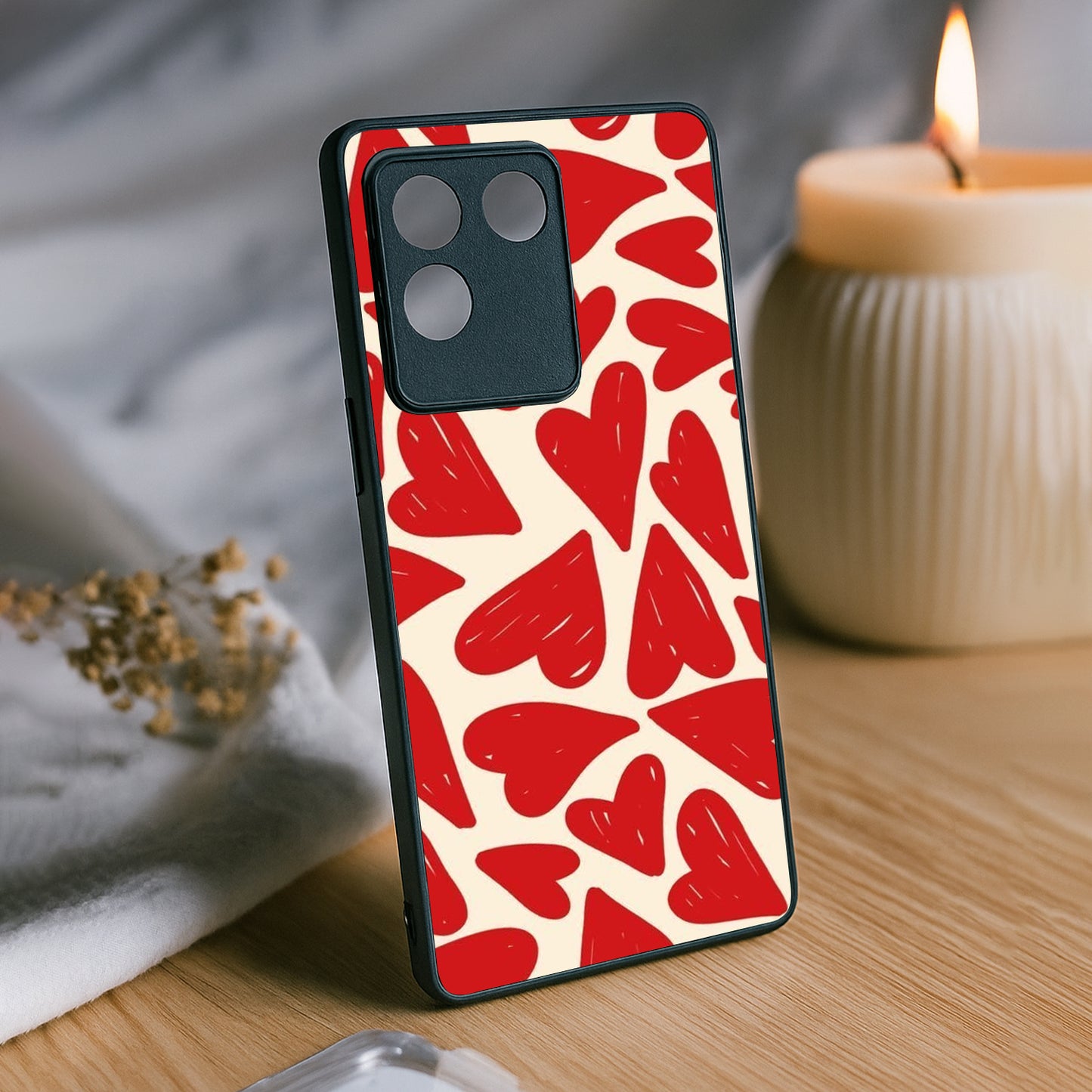 Hearts Rush Metal Back Case for Vivo t2 pro