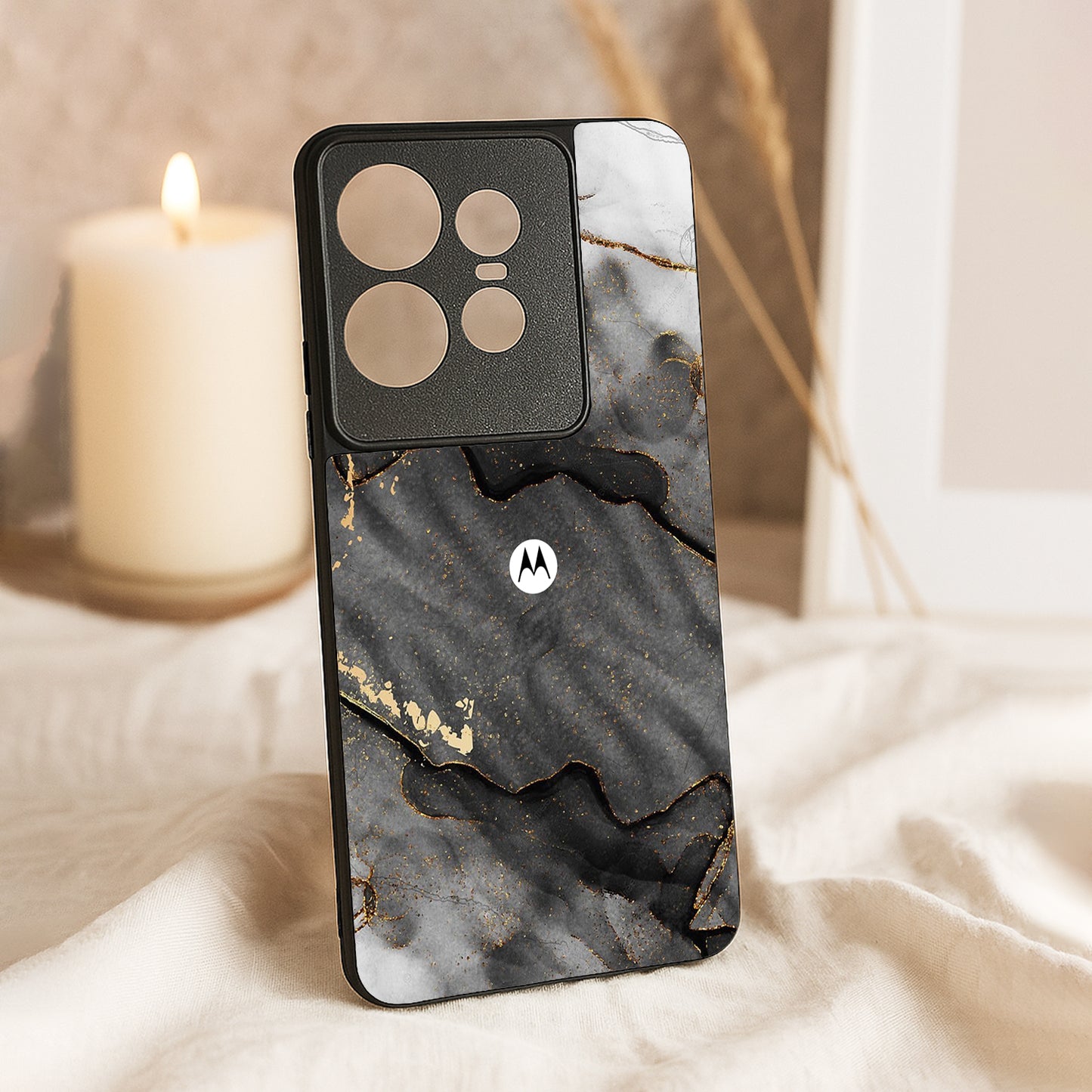 Gold Tint Metal Back Case for Moto Edge 50 pro