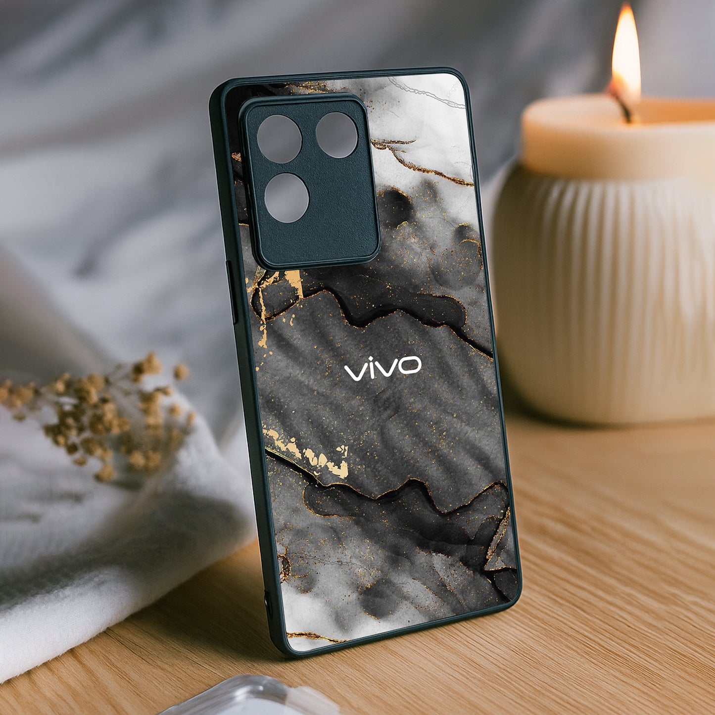Gold Tint Metal Back Case for Vivo t2 pro