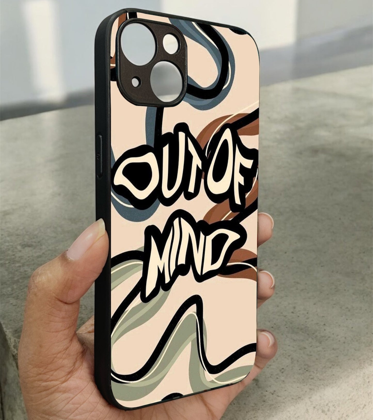 'Out Of Mind' Glossy Metal Back Case for Apple iPhone