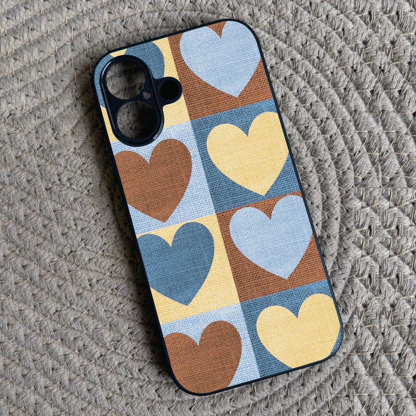Patchwork Love Metal Back Case for Apple Iphone 16
