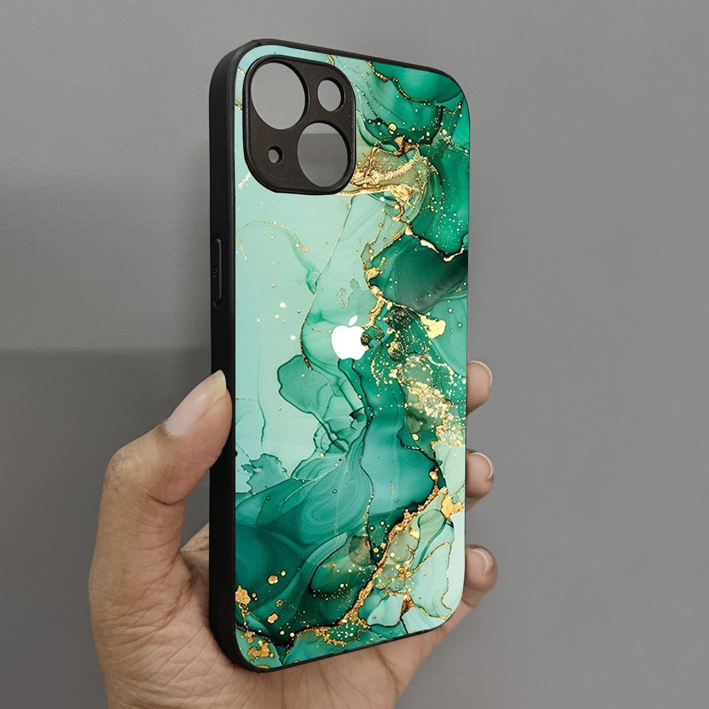 Jade Swirl Metal Back Case for Apple Iphone 14