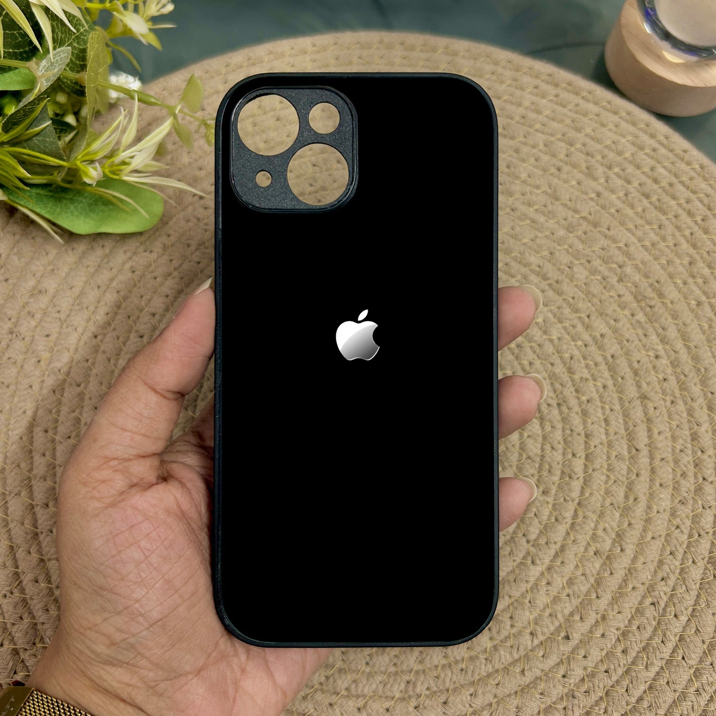 Black Metal Back Case for Apple Iphone 14