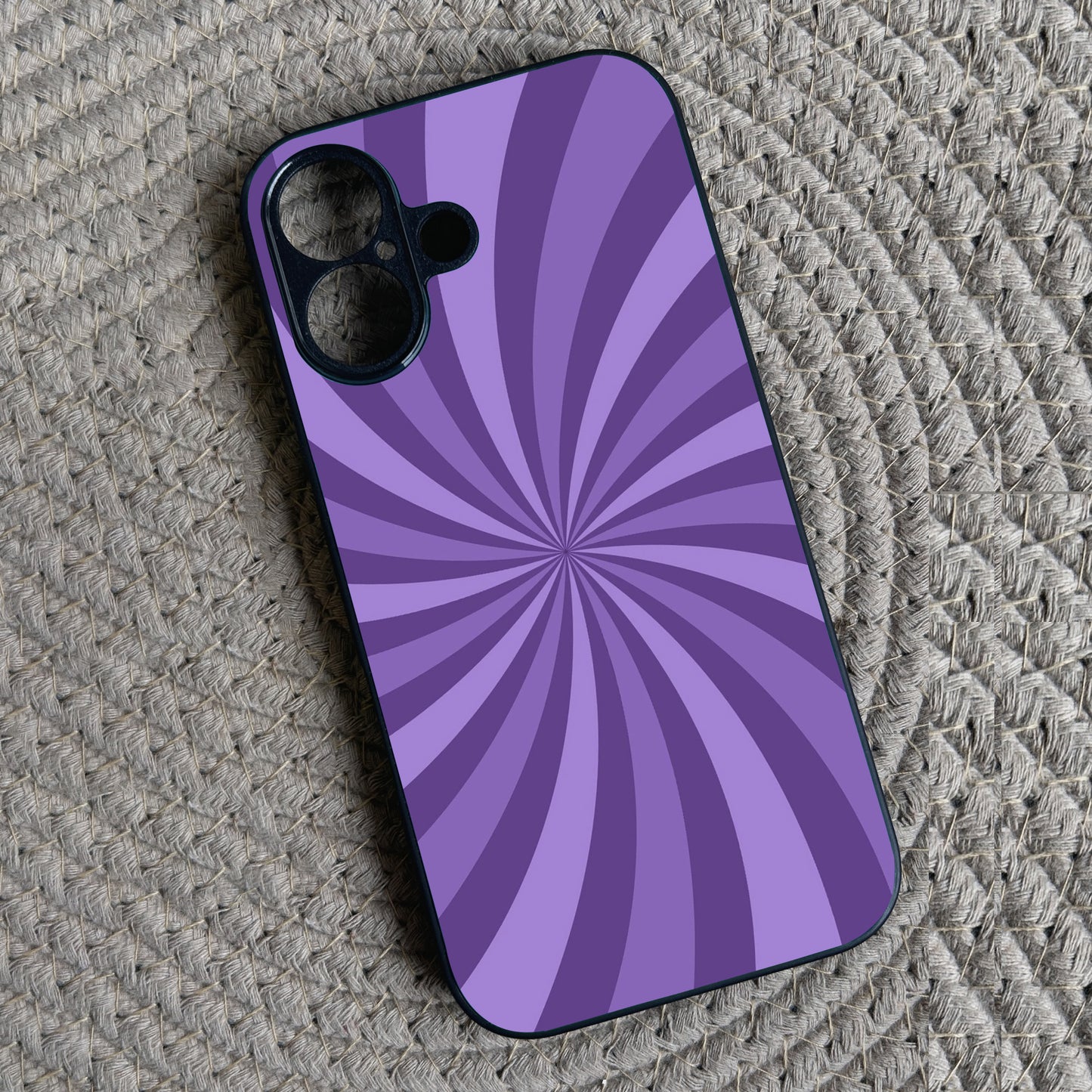 Purple Twist Metal Back Case for Apple Iphone 16