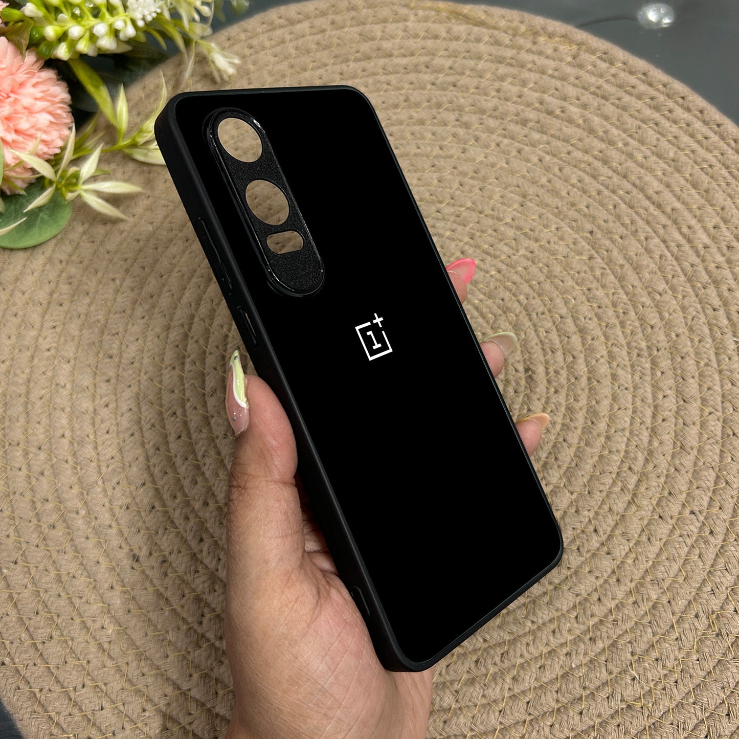 Black Glossy Metal Back Case for Oneplus Nord CE 4 Lite (5G)