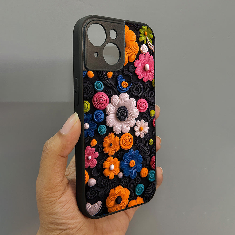 Floral Bliss Metal Back Case for Apple Iphone 15