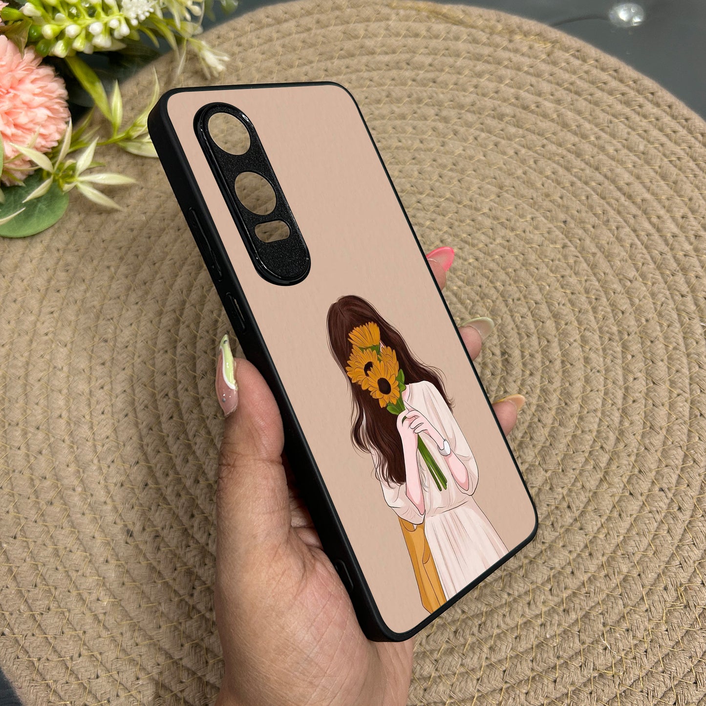 Sunflower Serenity Metal Back Case for Oneplus Nord CE 4 Lite (5G)