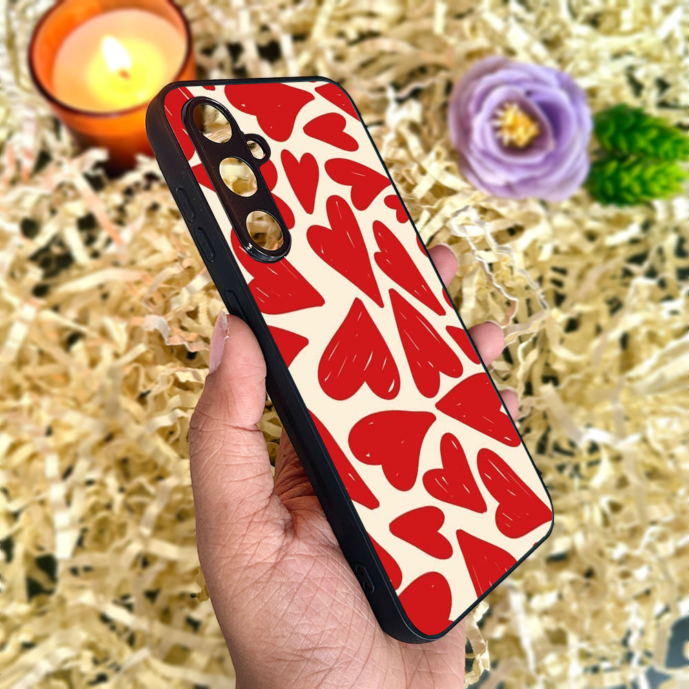 Mini Red Hearts Metal Back Case for Samsung Galaxy S23fe 5G