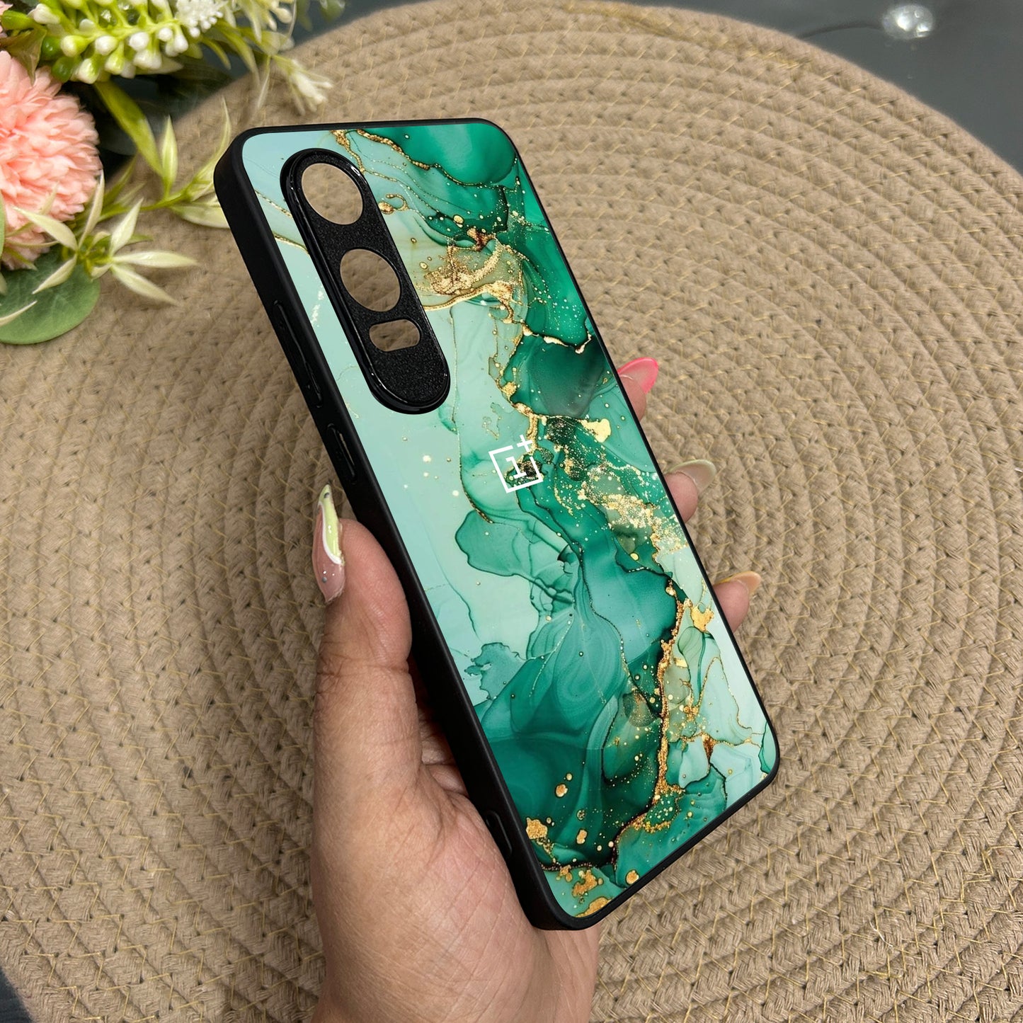 Jade Swirl Metal Back Case for Oneplus Nord CE 4 Lite (5G)