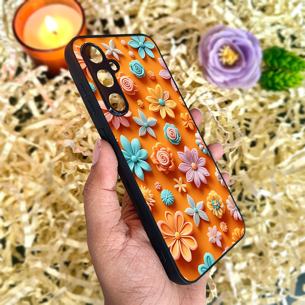 Orange Bloom Metal Back Case for Samsung Galaxy S23fe 5G