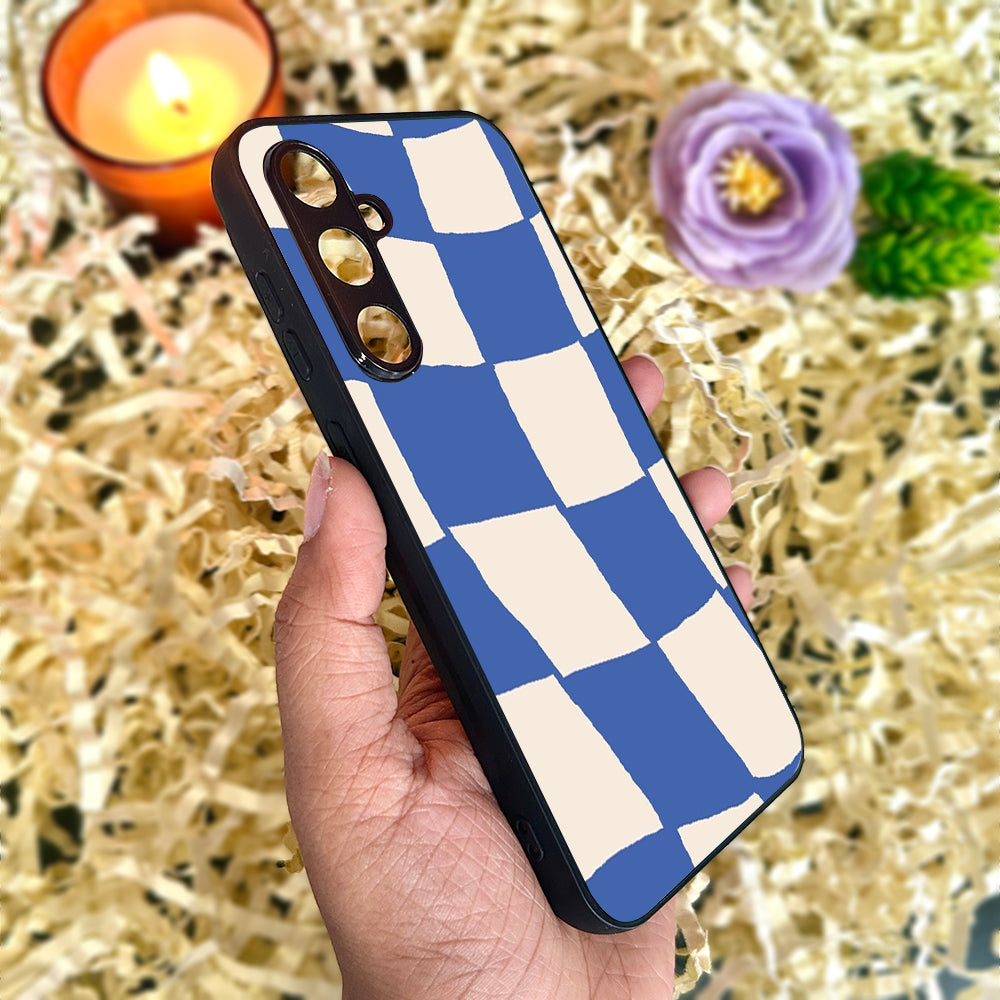 Wavy Checks Metal Back Case for Samsung Galaxy S23fe 5G