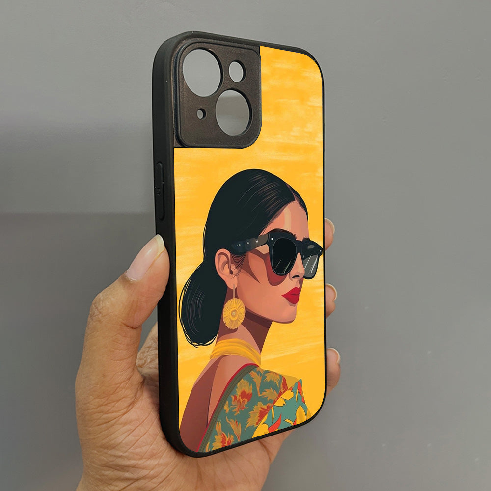Desi Diva Metal Back Case for Apple Iphone 15