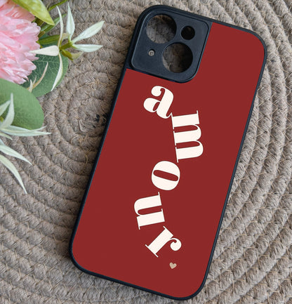 Amour' Glossy Metal Back Case for Apple Iphone 15