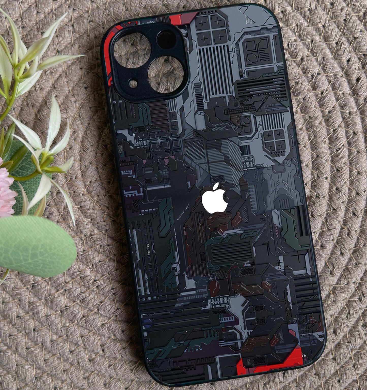 Circuit Crush Glossy Metal Back Case for Apple iPhone