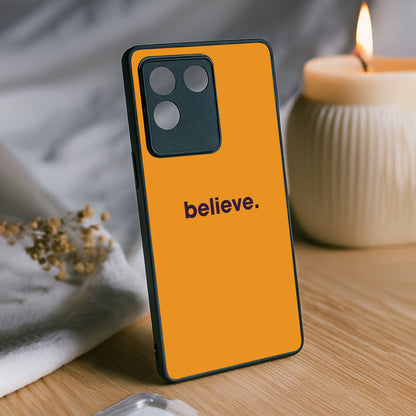 believe' Metal Back Case for Vivo t2 pro