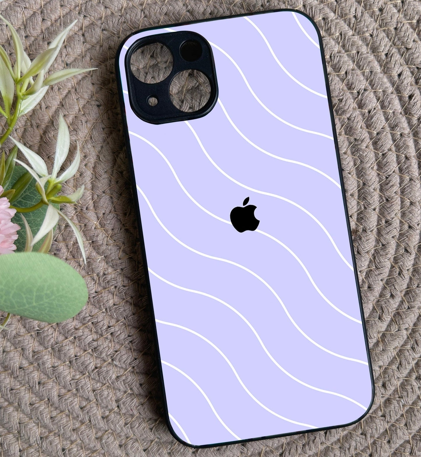 Lavender Curvio Metal Back Case for Apple Iphone 14