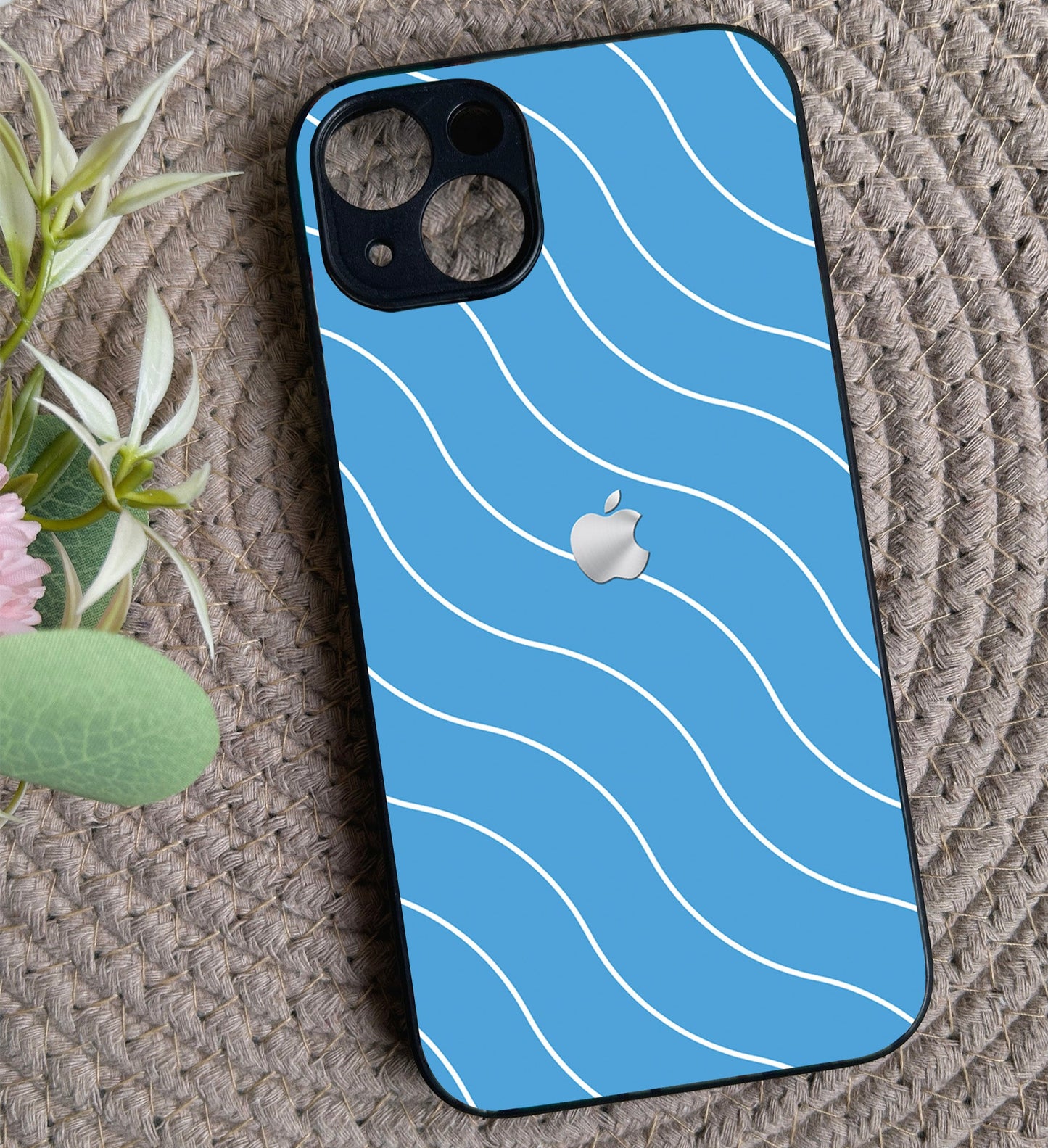 Blue Curvio Metal Back Case for Apple iPhone