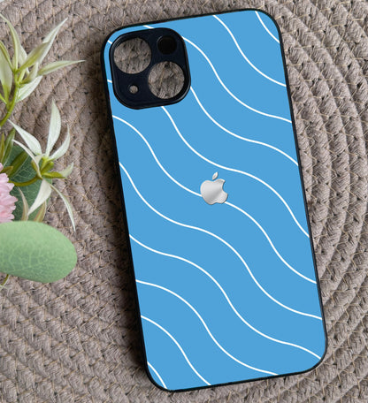 Blue Curvio Metal Back Case for Apple iPhone