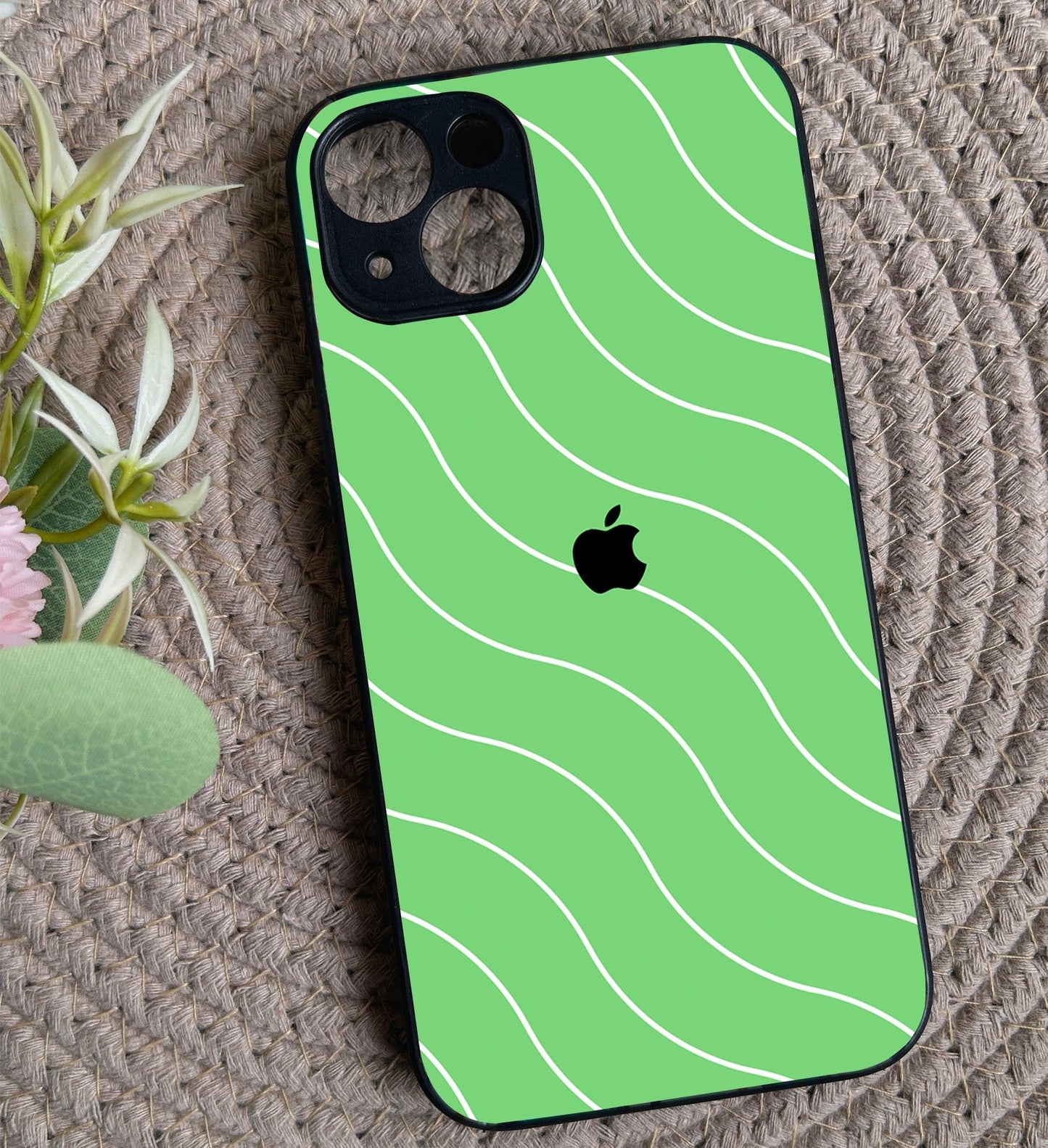 Green Curvio Metal Back Case for Apple Iphone 14