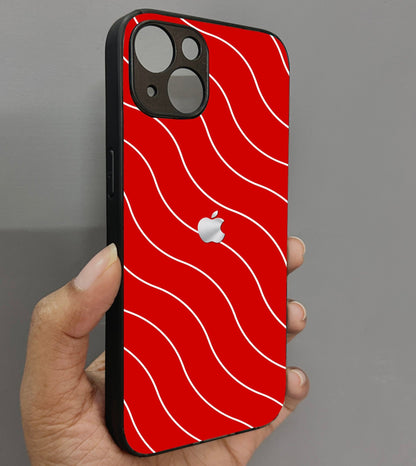 Red Curvio Metal Back Case for Apple Iphone 14