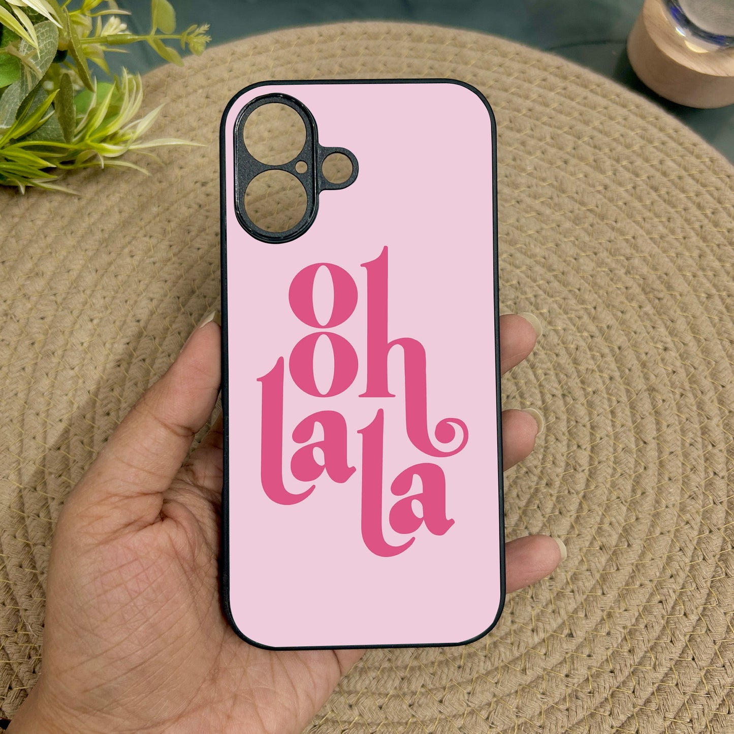 Ooh Lala' Glossy Metal Back Case for Apple Iphone 16