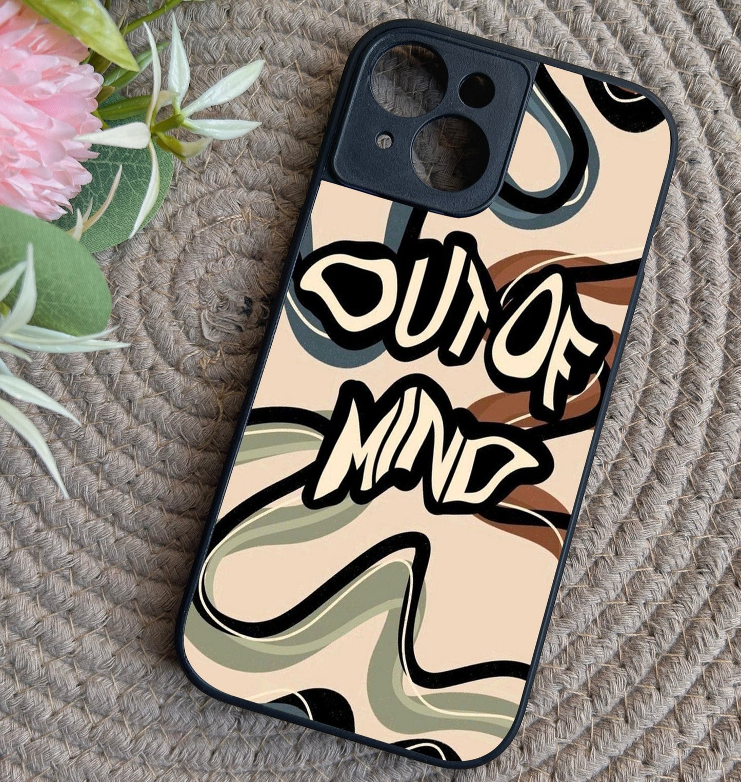 Out Of Mind' Glossy Metal Back Case for Apple Iphone 15