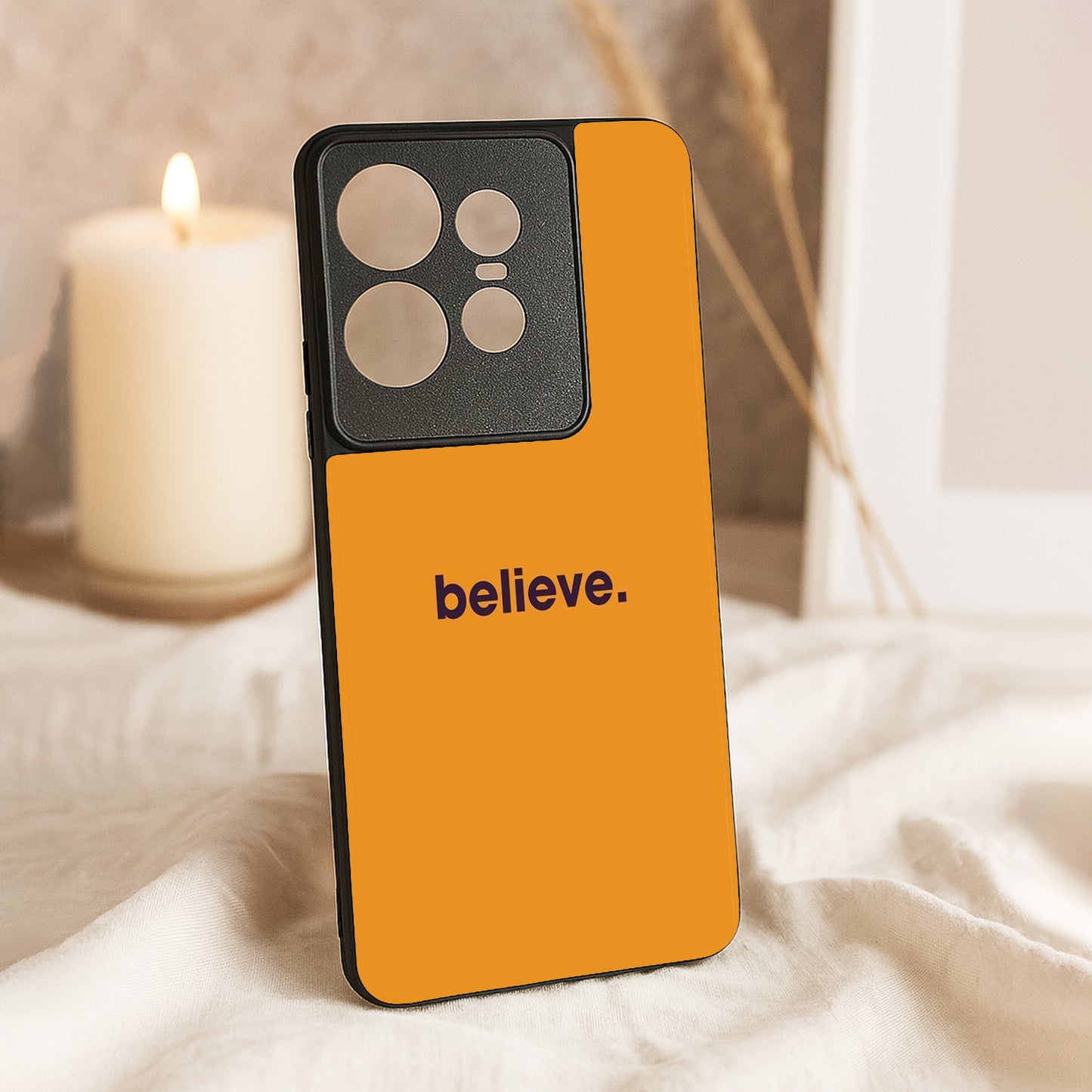 believe' Metal Back Case for Moto Edge 50 pro