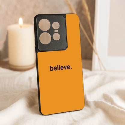 believe' Metal Back Case for Moto Edge 50 pro